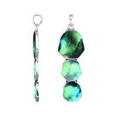 Sterling Silver Balinese Three-Link Abalone Shell Pendant With Octagon Design